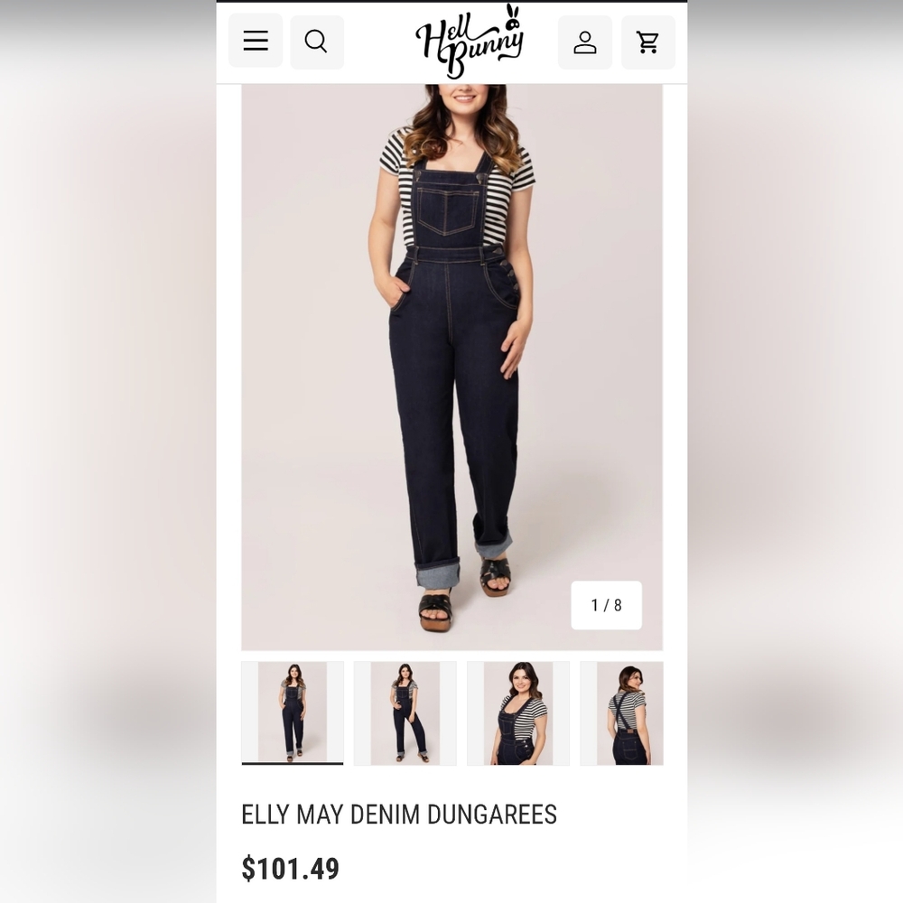 Women's Dark Blue Denim Overalls